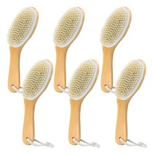 6 Pack Dry Brushing Body Brush, Soft Natural Bristle Exfoliating Dry Brush wi...