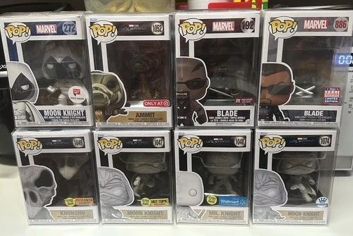 Marvel Moon Knight And Blade Funko Pops Lot Of 8