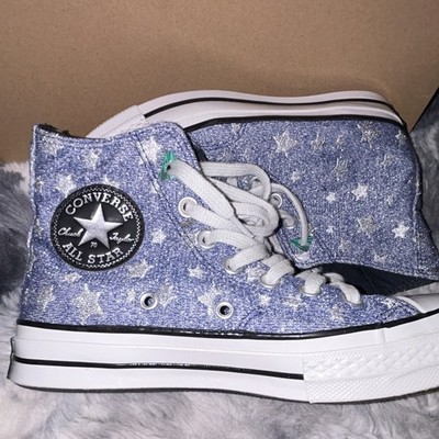 Converse Chuck Taylor All Star Unisex Kids 6.5 High Top Blue Star Sneakers