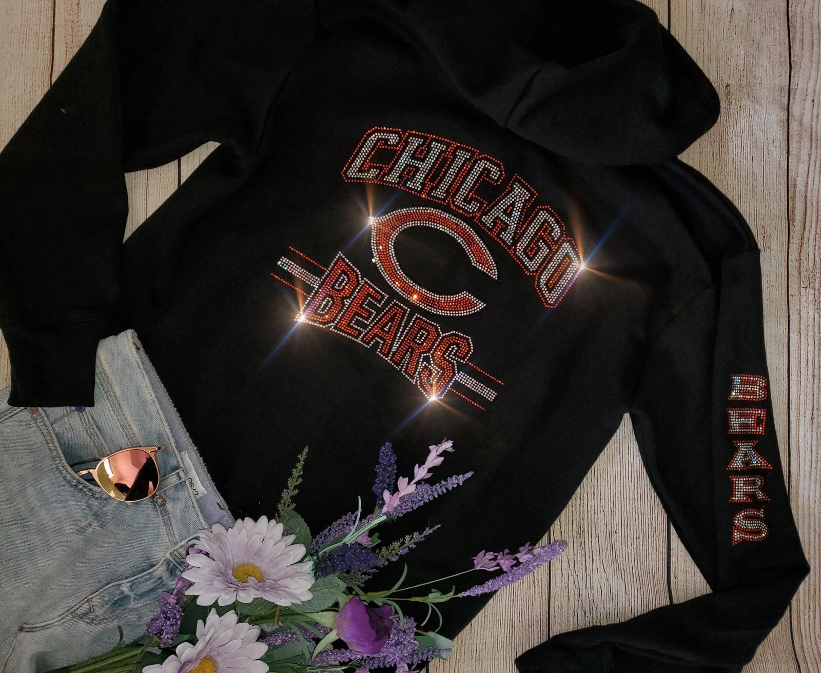 Chicago Bears Rhinestone Unisex Hoodie
