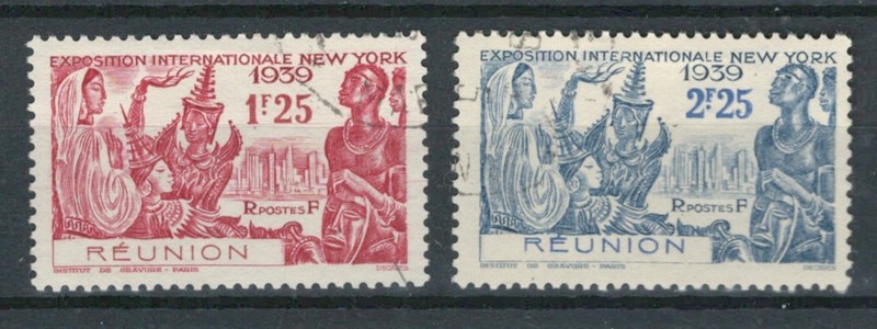 REUNION FRENCH  COLONIES EXPOSITION NEW YORK 1939 USED SET LOT (REUN 671)