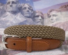 Brighton USA Belt     Men  s Woven Elastic Size M 34 NWT 75 B60385 Rare Find