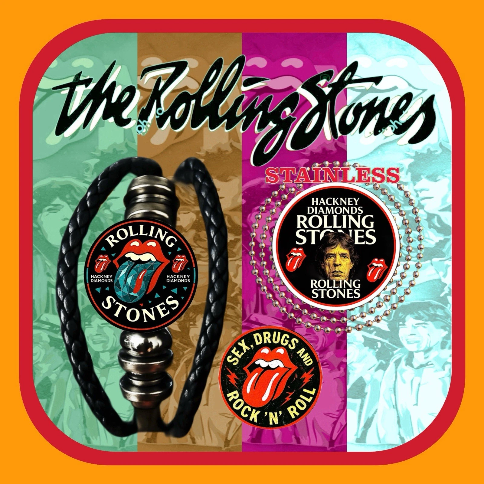 THE ROLLING STONES 🇬🇧HACKNEY DIAMONDS SET 🇺🇸 BRXLET➕NXLES➕PIN 🇯🇵