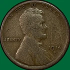 1914-S Lincoln Wheat Cent Very Good VG Coin, Corrosion #39305