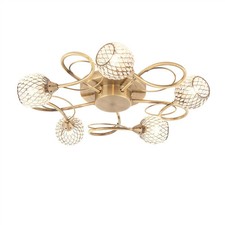 Luminosa Aherne 5  Ceiling Light Semi flush Antique Brass  RRP £140