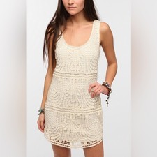 Anthropologie Brand Staring at Stars Crochet Tank Mini Dress size 4