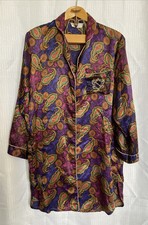 Vintage Adolfo Classics Multicolor Paisley Polyester Satin Boyfriend Nightshirt