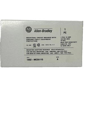 NEW ALLEN BRADLEY 1492-MCEA115 NEW IN BOX, EQUIPMENT PROTECTION GFI BREAKER 30MA