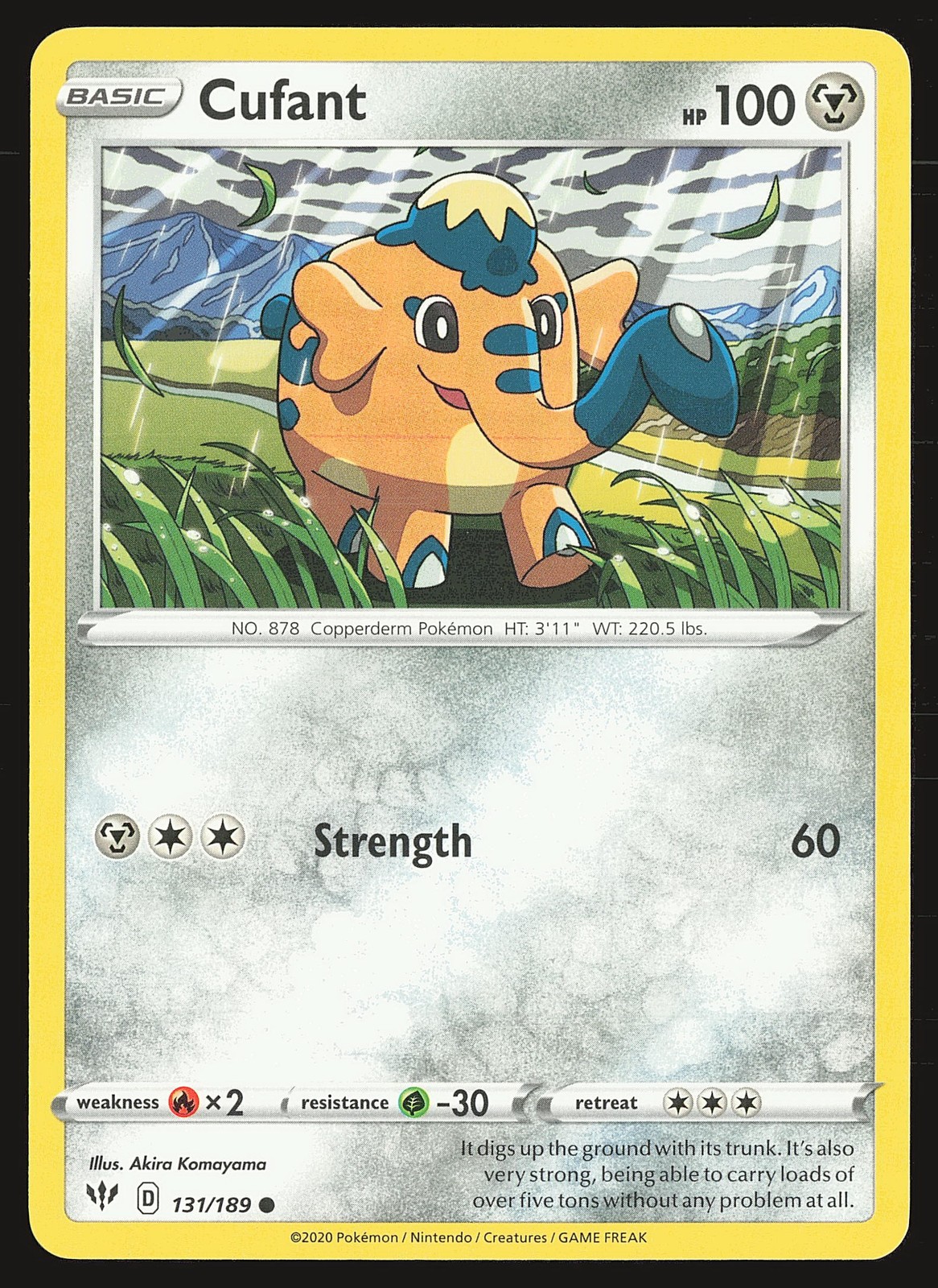 SWSH03: Darkness Ablaze Cufant #131/189 Common Pokemon Card