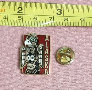 Alaska Eagle Totem Pole Travel Souvenir Lapel Pin