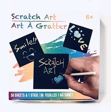 Scratch Art - 50 Sheets - 1 Stick - 3.5 x 3.5 - NEW