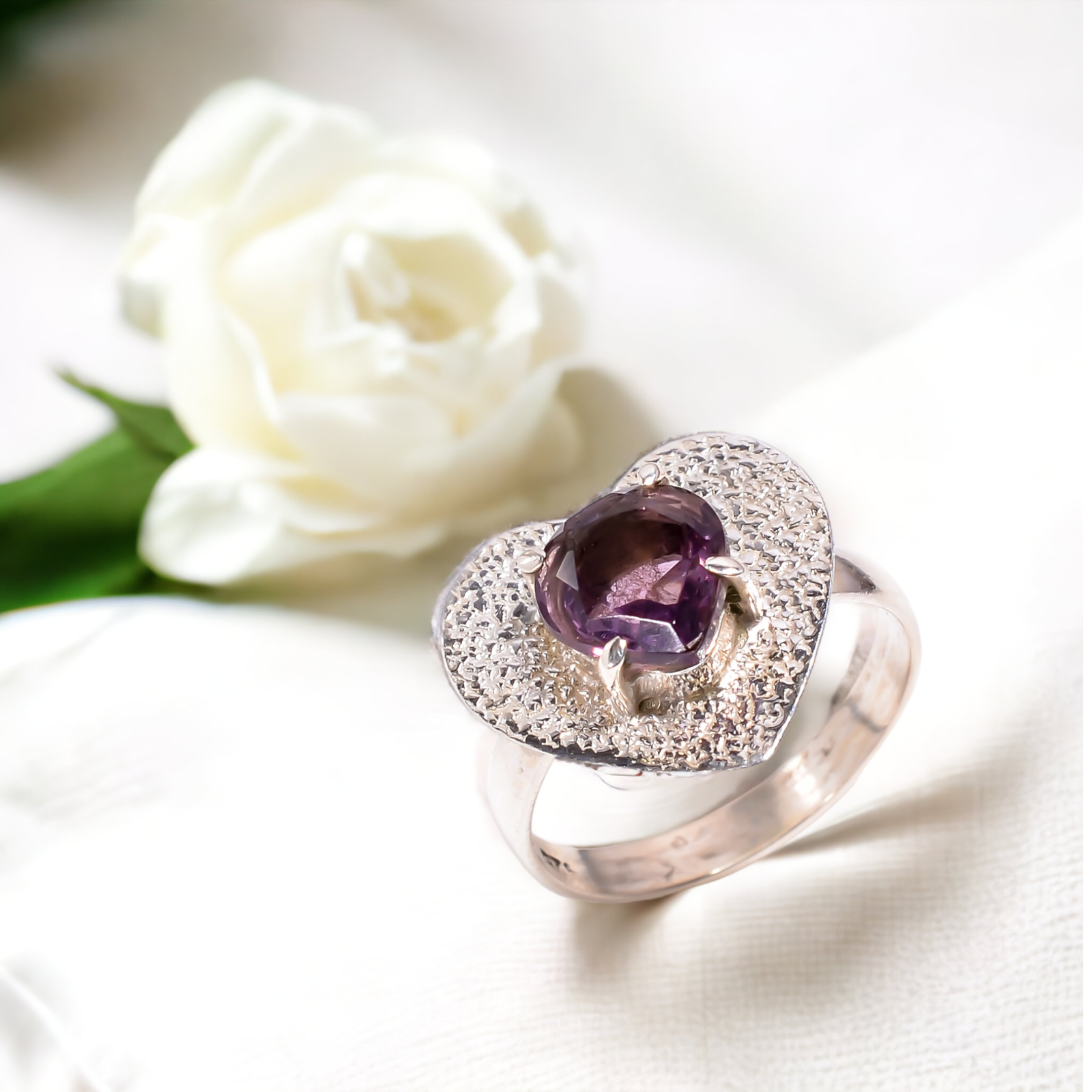 Gift For Her 925 Silver Natural Pink Tourmaline Statement Ring Size