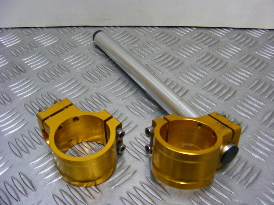 Abrazadera derecha e izquierda Kawasaki ZX10R dorada ZX1000C 2004-2005 A664 Foto 4 de 4