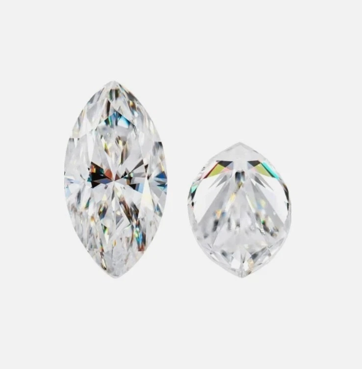 Loose CVD Diamond IF Clarity Lab Grown Pair Marquise D Color 2 x 4 mm Certified - Image 3 of 4