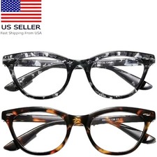 Reading Glasses Cat Eye Presbyopic Blue Light 2 Piece Set Strength 1.50 new