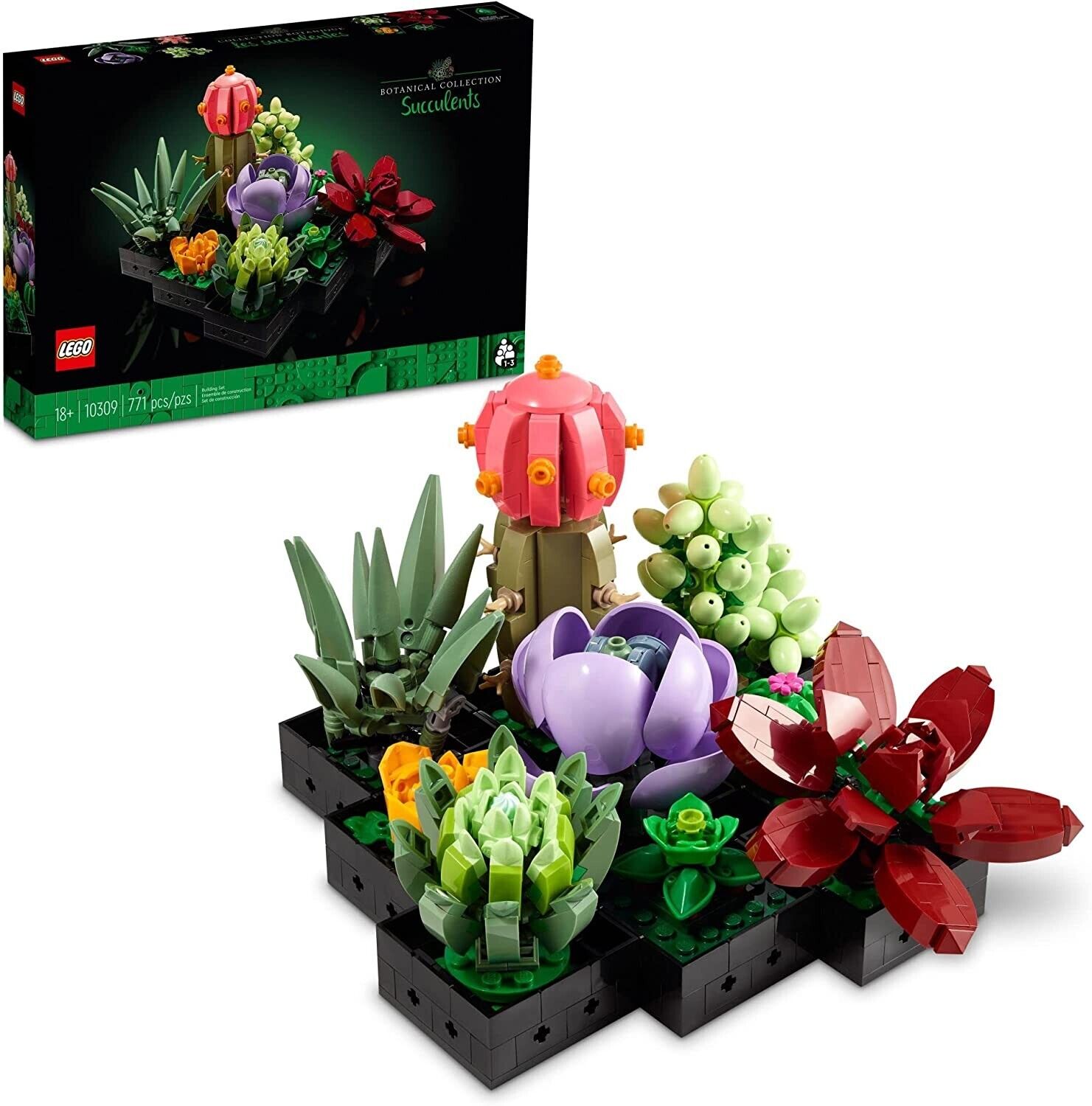 LEGO Icons Succulents - Artificial Plant Set for Adults, 10309
