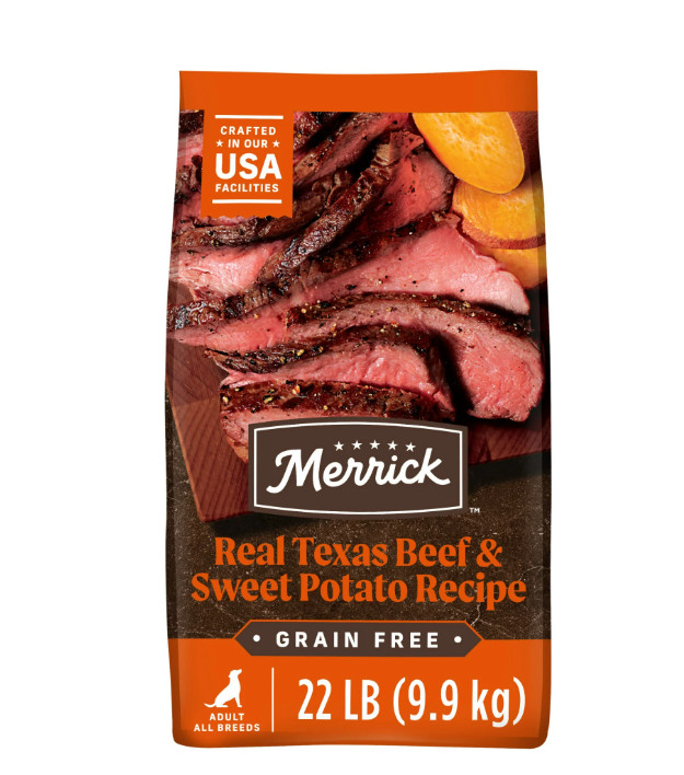 Merrick Real Texas Beef + Sweet Potato Recipe Grain-Free Adult Dry Dog Food,22lb