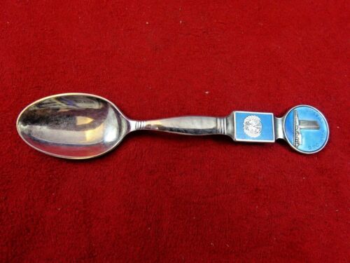 United Nations Sterling Silver Souvenir Spoon w/ Beautiful Enamel (#6021)