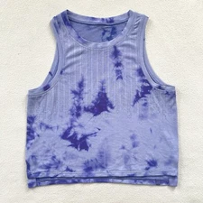 Lululemon Rain Stripe Marble Dye Charged Indigo Train to Be Tank Cropped Top 2