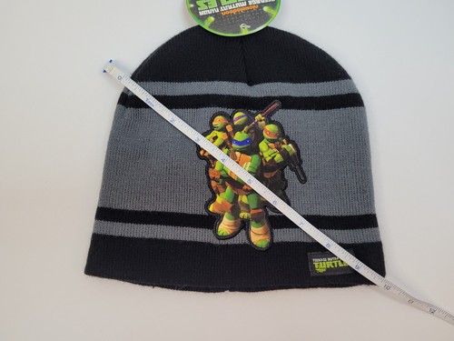 TMNT Teenage Mutant Ninja Turtles Beanie Winter Hat Gray Green Black Nickelodeon - Picture 9 of 9