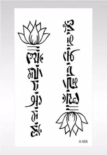  face decor sticker writing words lotus flower temporary tattoo