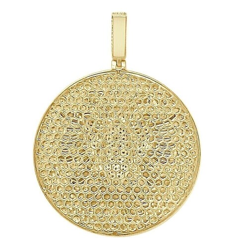 Albanian Eagle 4Ct Round Cut Simulated Diamond Pendant 14K Yellow Gold Plated - Picture 3 of 4