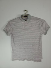 Polo Ralph Lauren Slim Custom Fit Polo Mens Gray Pink White Stripes Size Large