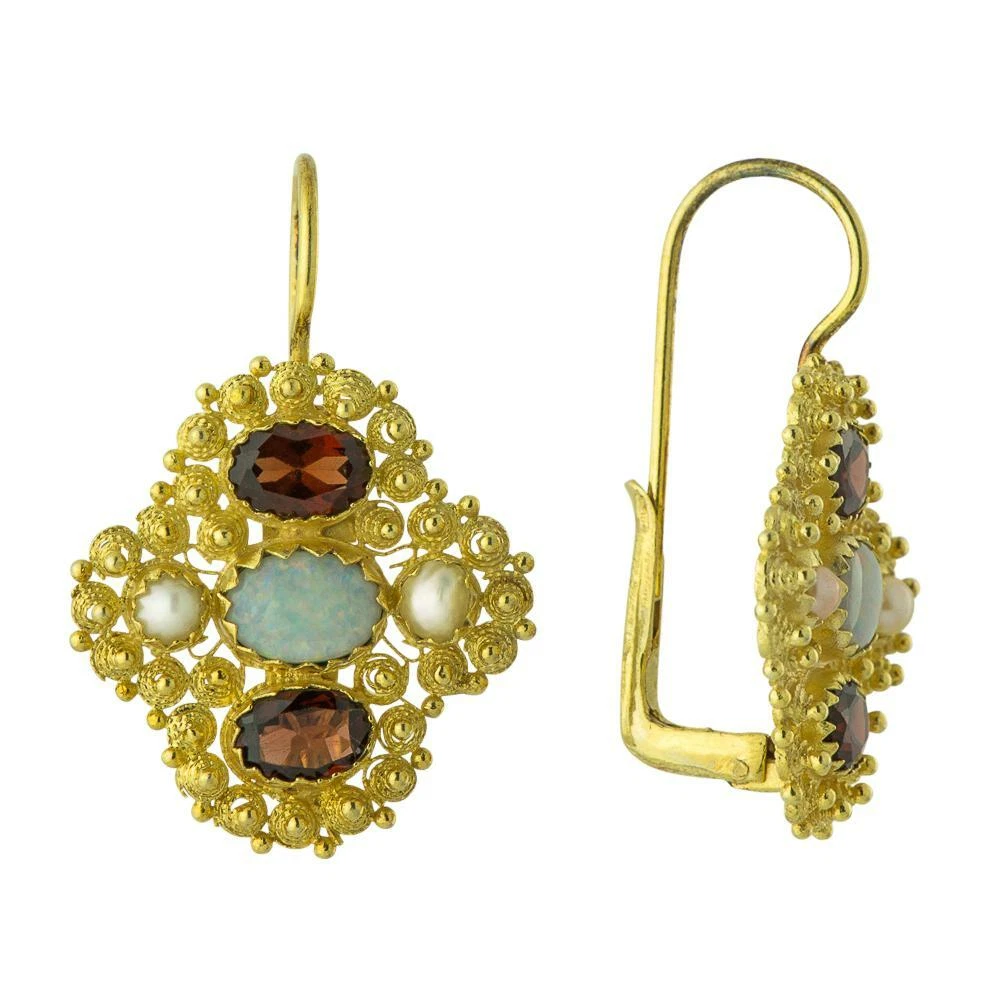 Opal and shop garnet earrings
