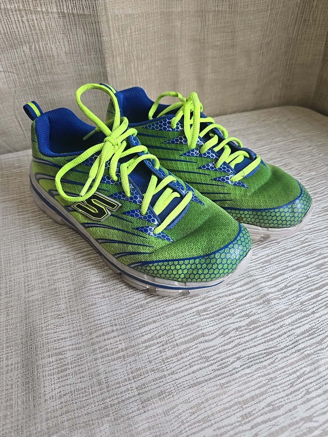 SAOLA Scarpe da corsa Skechers Gel Infu ragazzo ragazzo bambino taglia 6 blu verde sneakers