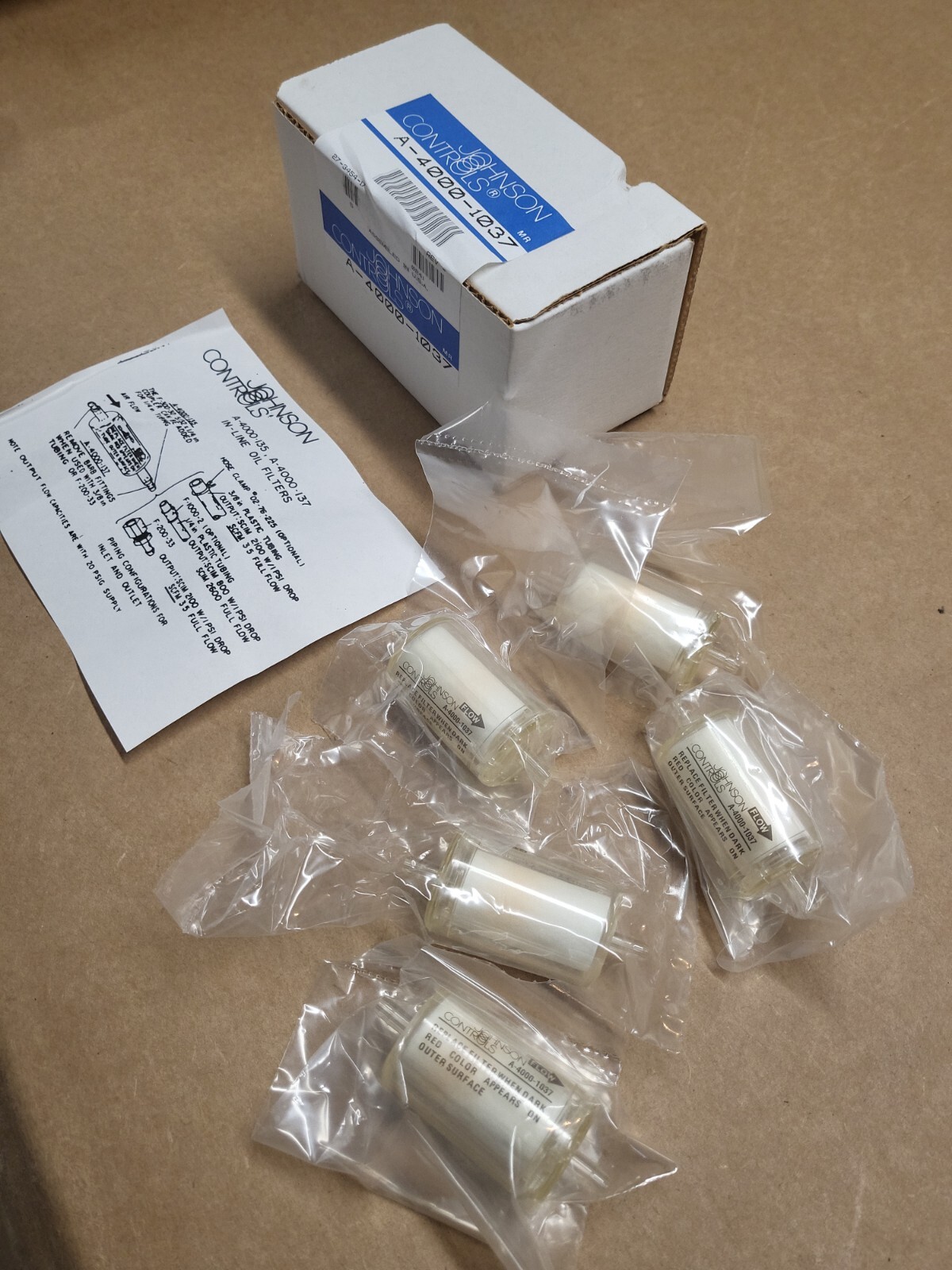 Buy Five (5) Johnson Controls A40001037 InLine Oil Filter Box contains 5 units Online at