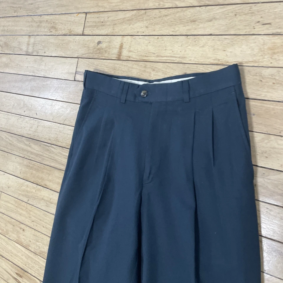 Винтажные плиссированные брюки женские 31S плиссированные шерстяные брюки брюки брюки (зеленый серый синий) 30x30 - Изображение 3 из 4