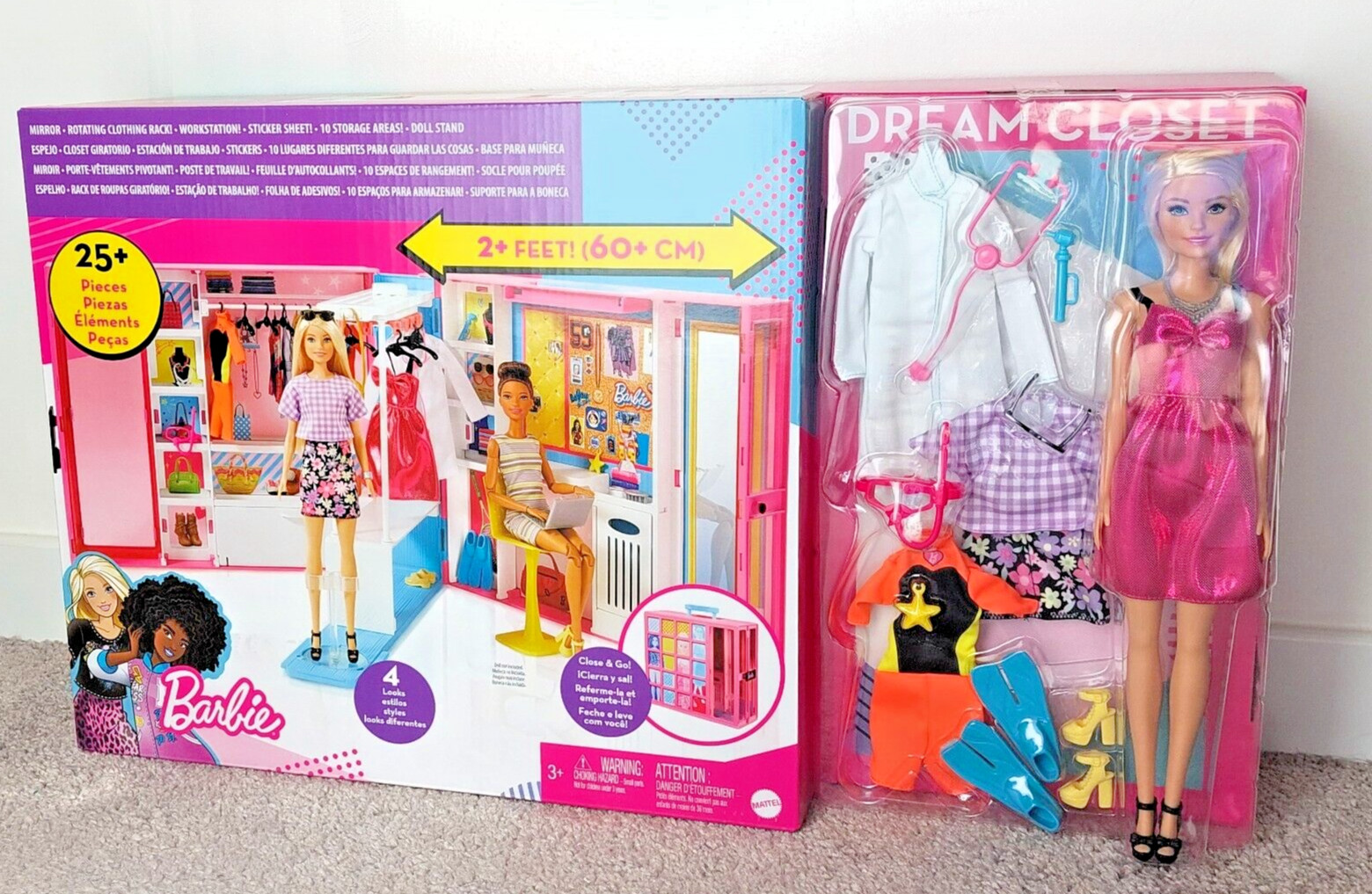 Barbie Dressing Deluxe transportable 60 cm Mattel avec 4 tenues et accessoires