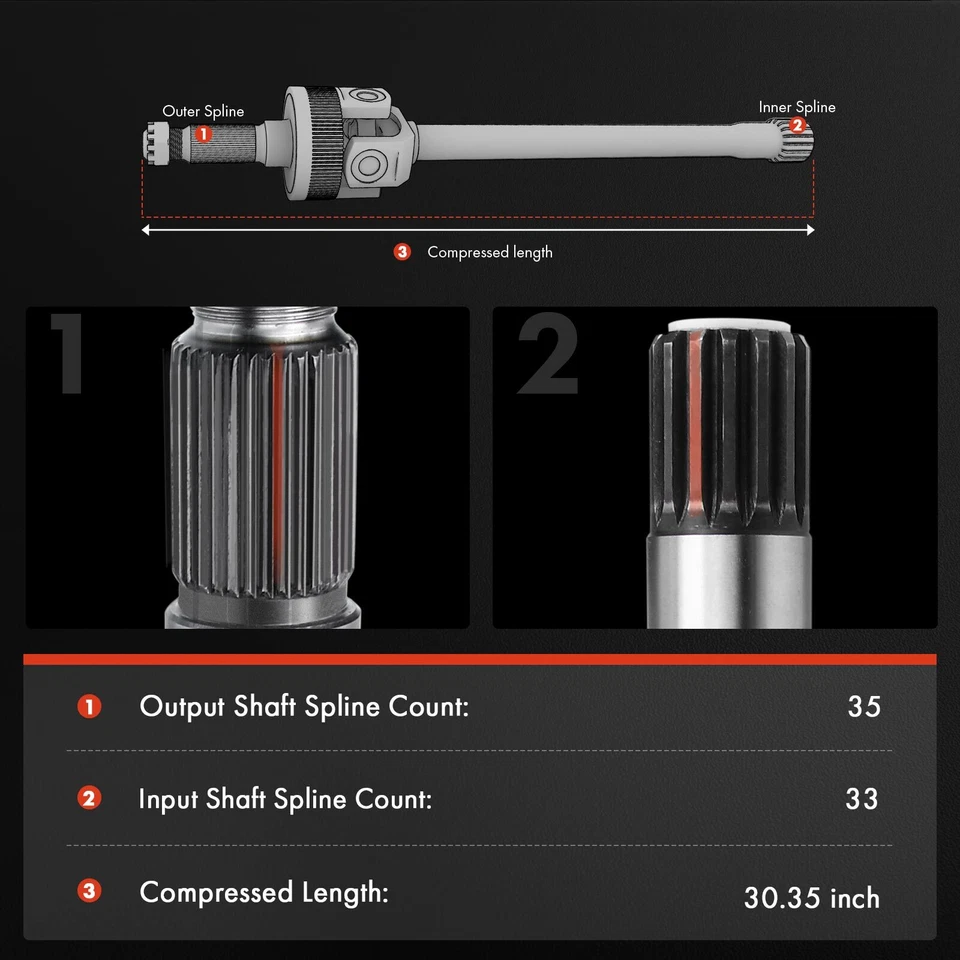 Conjunto de eje CV delantero izquierdo para Dodge Ram 4500 5500 2008-2010 L6 6,7 L 68034435AC Foto 2 de 4