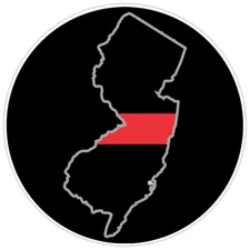 First Responder Thin Red Line New Jersey Firefighter Bumper Sticker Military 5"