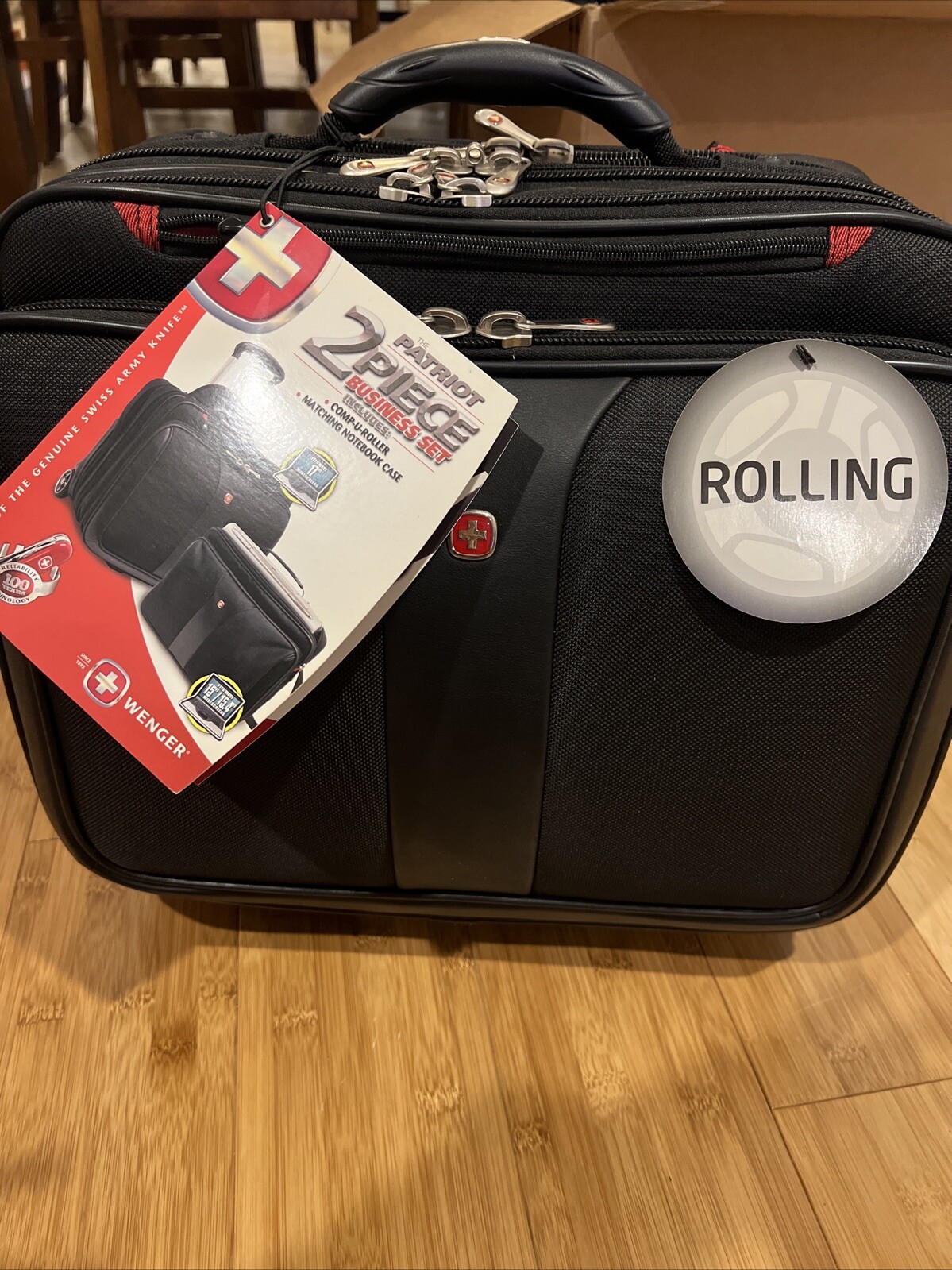 *NEW * Wenger Patriot Rolling *2-Piece Business Set *** Bran