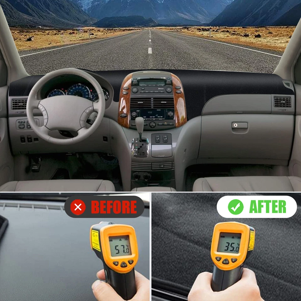 AMEYZPA For Toyota Sienna 2004-2010 Dash Cover Mat Car Dashboard Pad Anti-Slip — 第 3/4 张图片