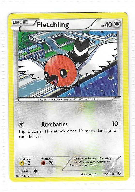 Pokemon --- FLETCHLING --- XY Roaring Skies! MINT! 82/108     ***B3G1***