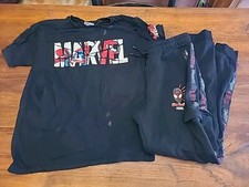 Spiderman boys Black Sweat Pants With Tshirt Marvel 14-15 Years Old