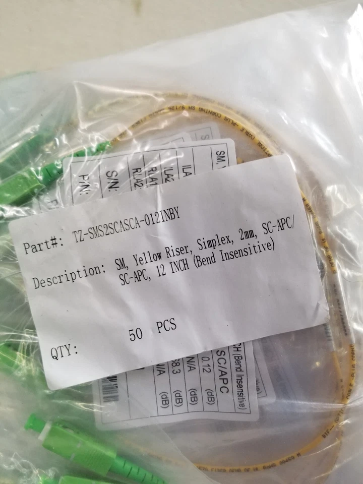 Lote de 50 - TZCS-SMS2SCASCA-012INBY SM Amarillo Elevador Simplex 2mm SC-APC/SC-APC Foto 2 de 4