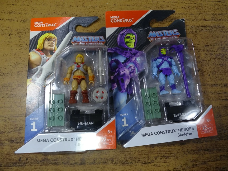 Bonecos Mega Construx Masters of the Universe He-Man & Skeletor série 1 - Imagem 2 de 3