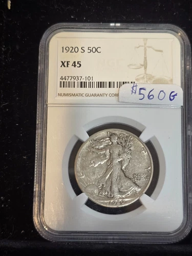 1920 s walking Liberty Half dollar NGC XF 45
