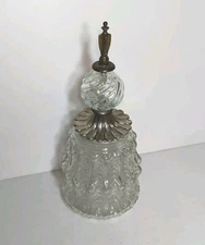 vInTaGe CLEAR SPIRAL Pattern GLASS Liquor Decanter Or Apothecary Jar PEWTER TOP