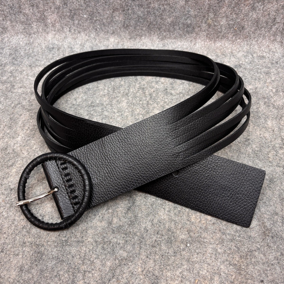 Michael Kors Extra Wide Waist Belt LARGE Black Pebbled  display picture 2
