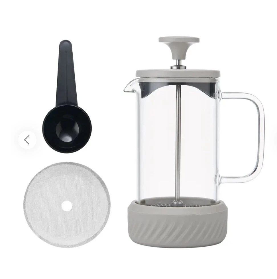 La Cafetiere 'Zero' 3 Cup 'Latte' Cafetiere, Removable Base for Grounds, 350ml