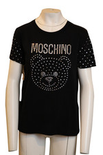 Moschino Damen T-Shirt Neu Original Schwarz mit Strass Gr. 42