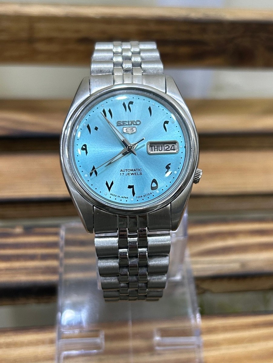 Seiko 5 Automatic 17 Jewels ICE Blue Arabic Dial(Changed) Japan