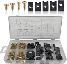 170 PCS Car U-Clip  Screw Assortment Kit, 9 Different Sizes Auto U Nut Trim
