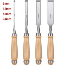 4X Carbon Steel Carving Firmer Gouge Semicircle Wood Chisel Set DIY Woodworking
