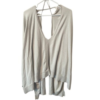 Lululemon Athletica Open Back Wrap Cardigan Sweater Light Gray Oatmeal Heather