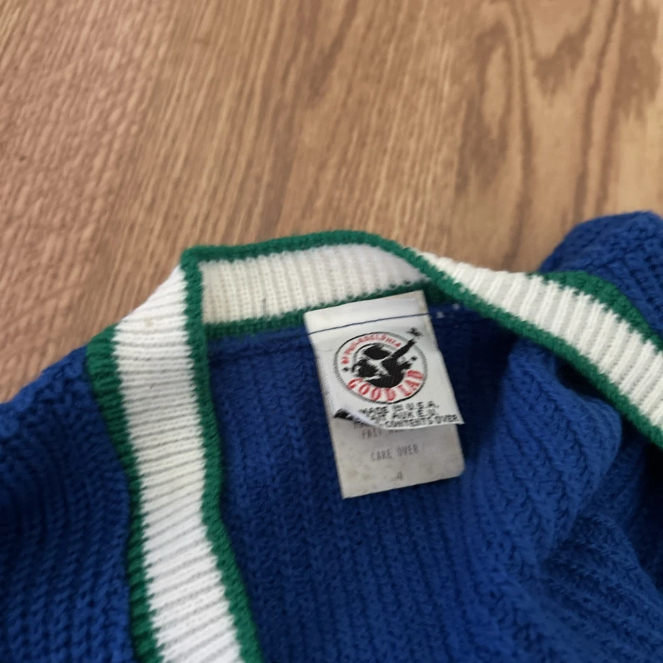 Suéter Goodlad Vintage Universitario “A” Talla 4 Azul Verde Foto 2 de 3